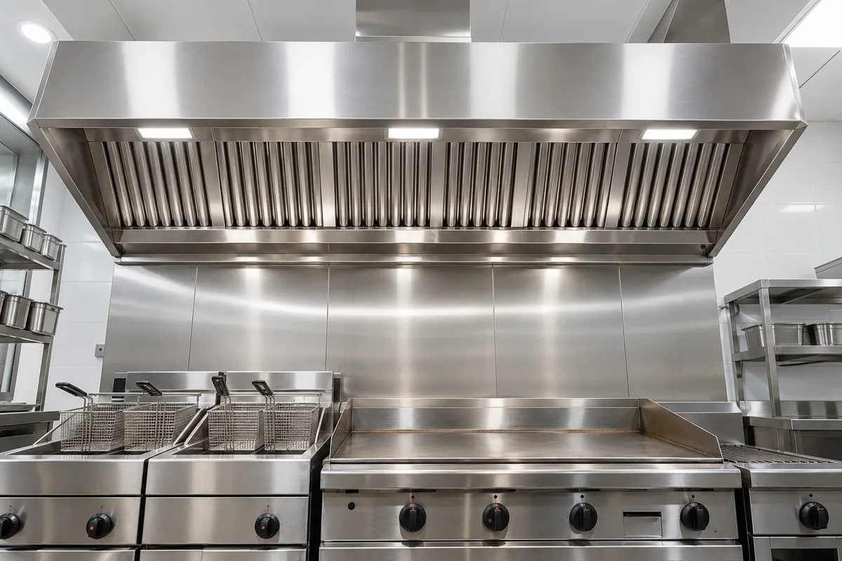 Hotte de cuisine professionnelle : débit, règles, entretien